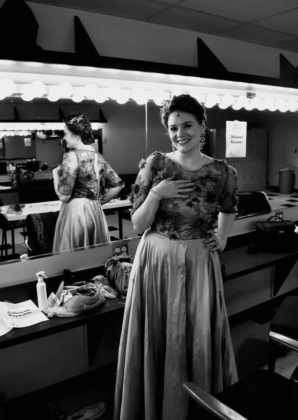 Julianne Reynolds backstage at the Sound of Music.